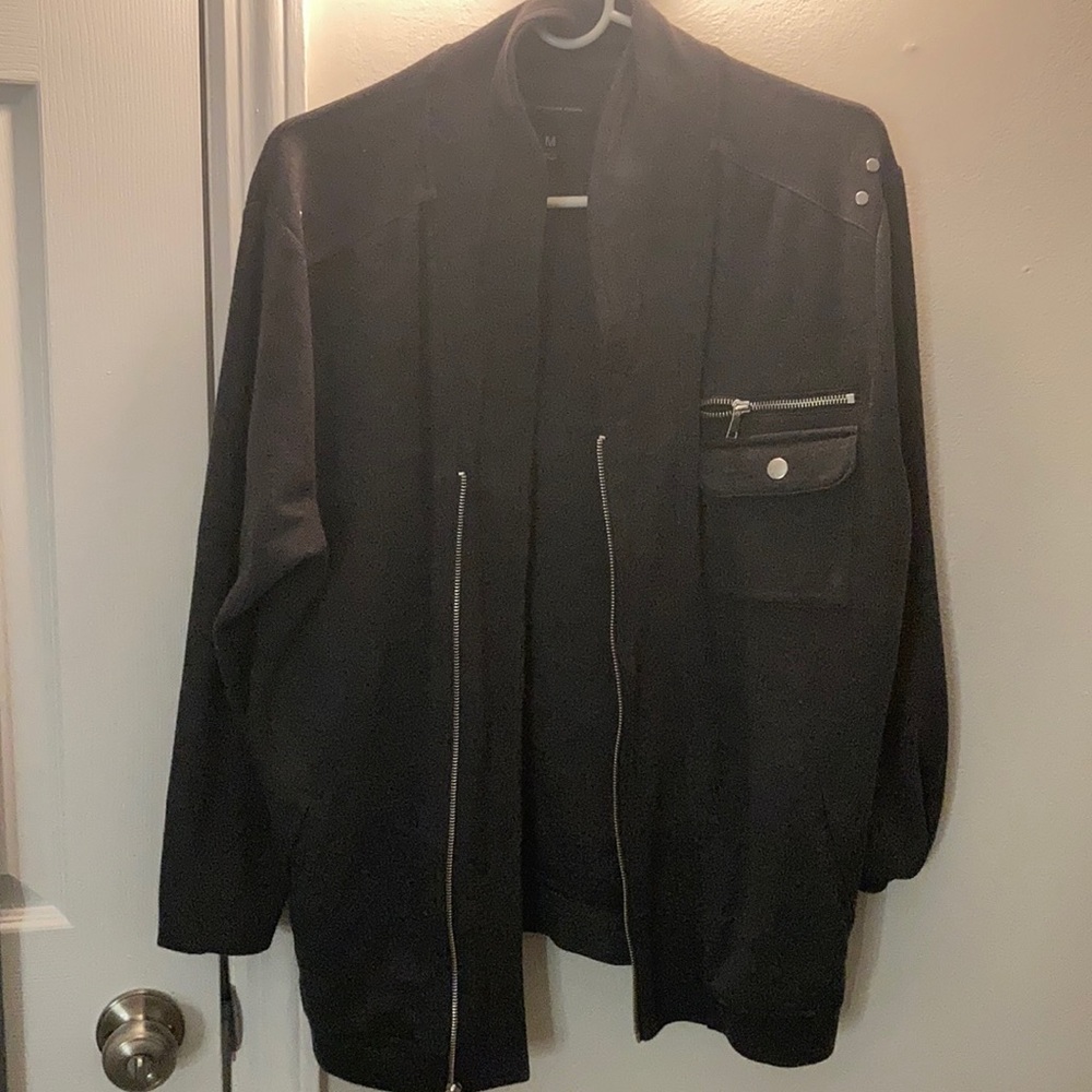 INC zip up sweater. Dressy but sort of casual.